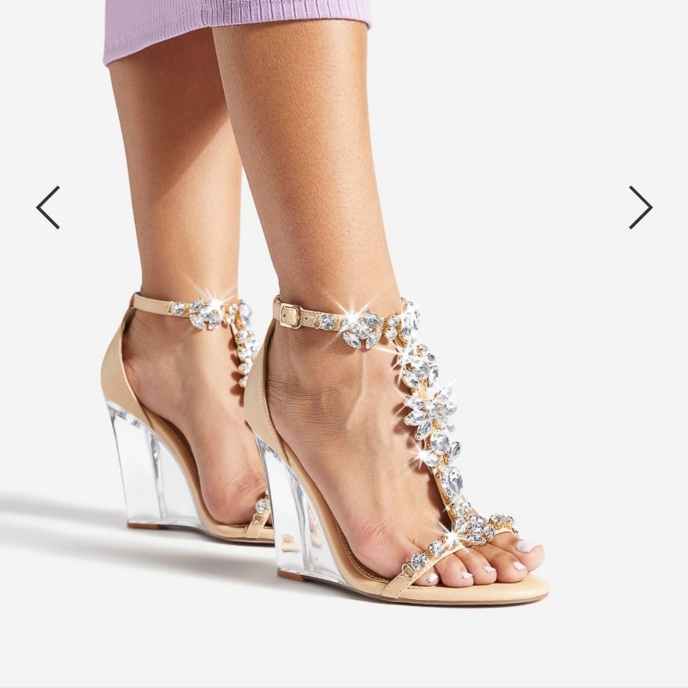 New Crystal Wedge Heels
